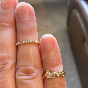 Rose gold midi rings